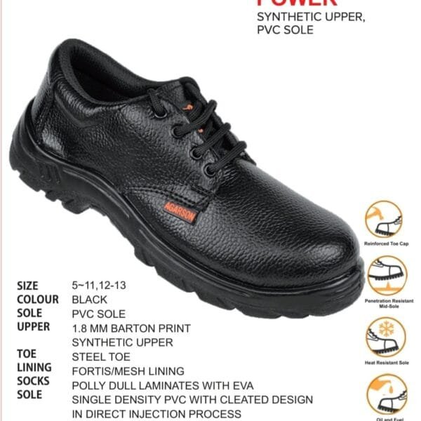Agarson Power Synthetic Upper PVC Sole Safety Shoes