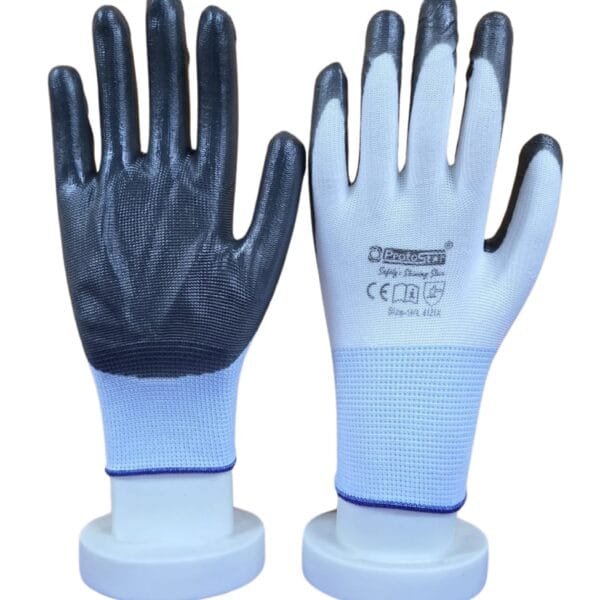 Nitrile Coated Grey & White Glove