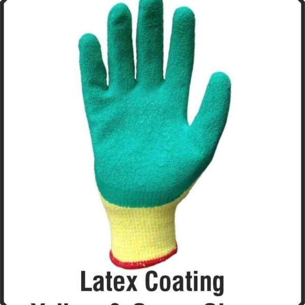 Latex Coating Yellow & Green Glove
