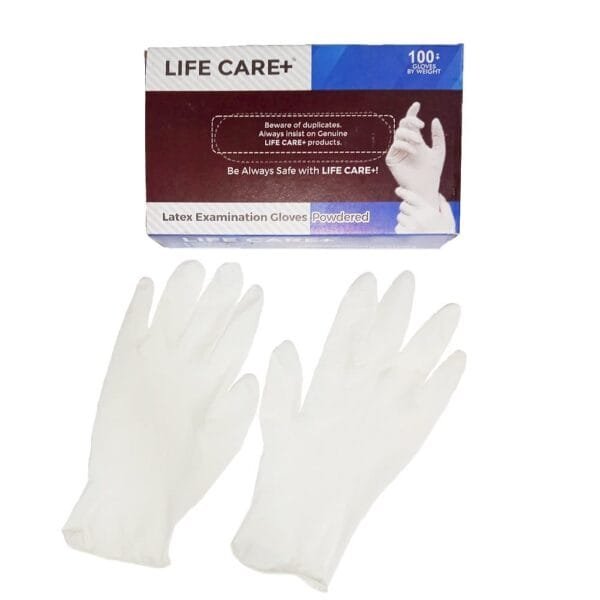 Lifecare+ Latex Examination Gloves Powdered White