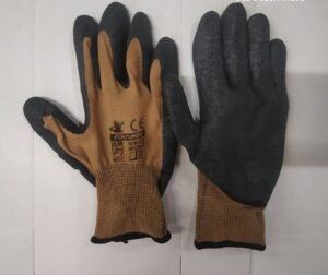 Home Latex Coated Black & Brown Polyster Glove