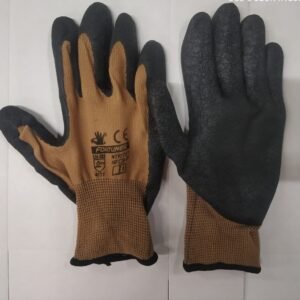Latex Coated Black & Brown Polyster Glove