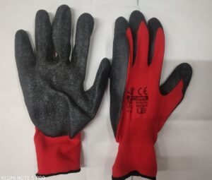 Home Latex Coated Red & Black Polyster Glove